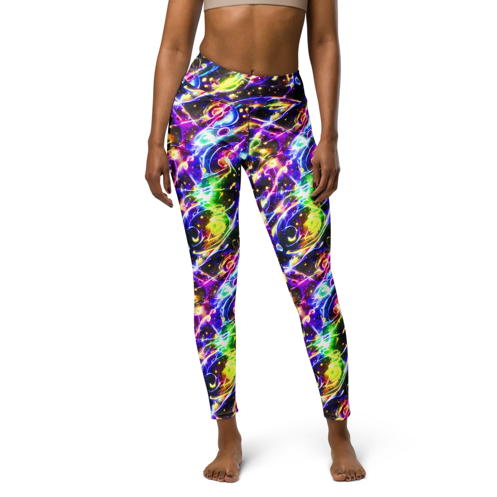 Prismatic Storm on Yoga Leggings — Front