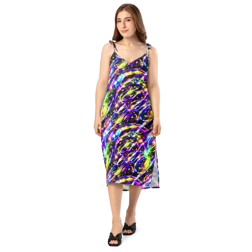Prismatic Storm on Slip Dress — Front