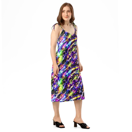 Prismatic Storm on a Slip Dress
