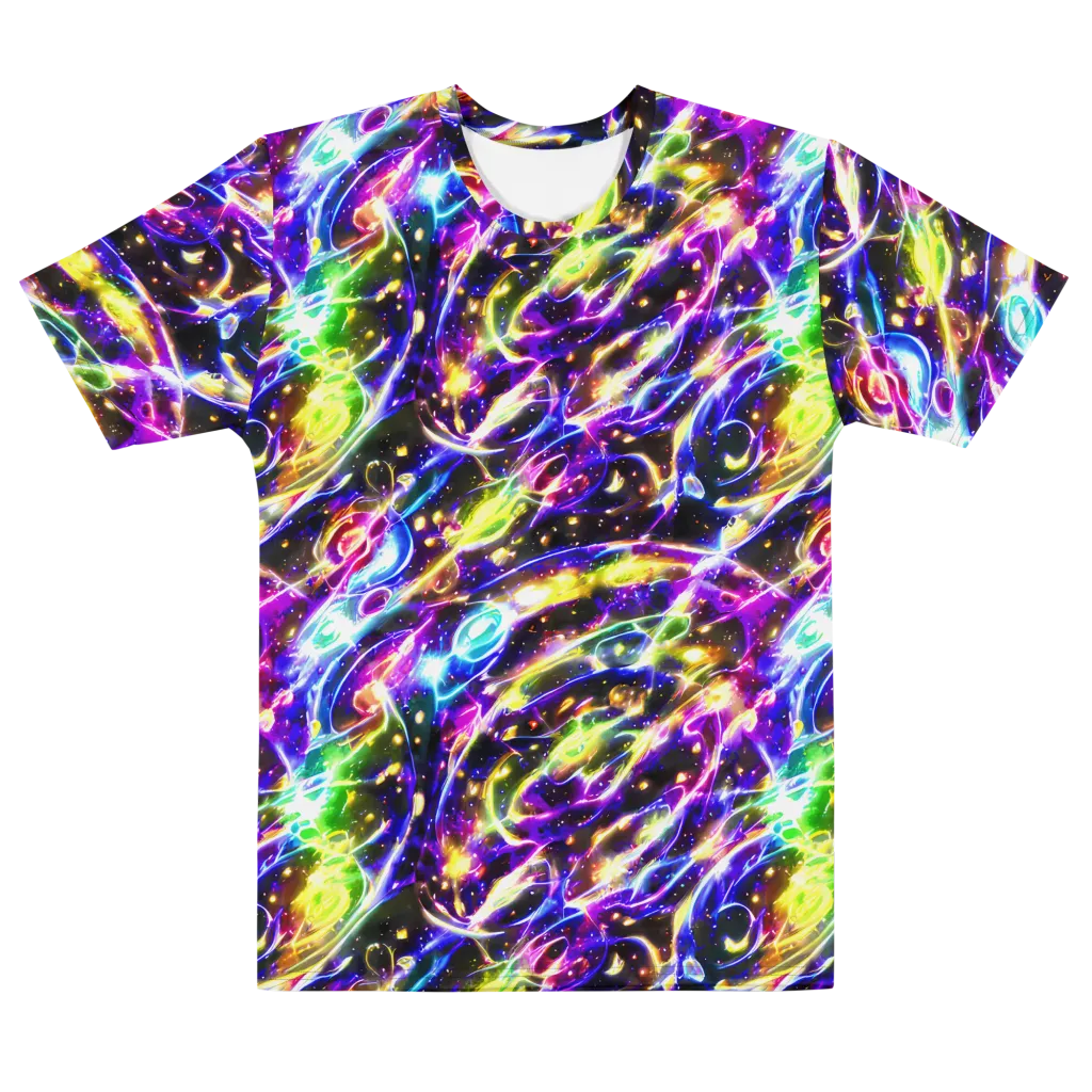 Prismatic Storm on Men's Cotton Crew Neck T-Shirt — Front