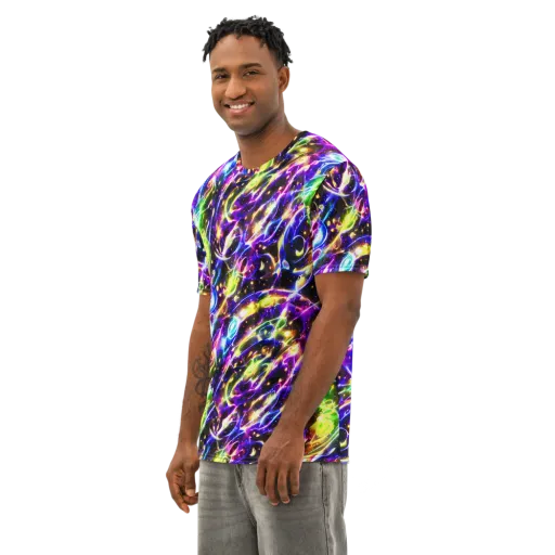 Prismatic Storm on a Men's Cotton Crew Neck T-Shirt