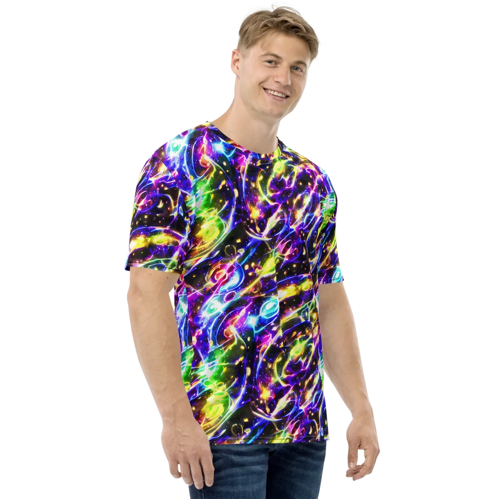 Prismatic Storm on Men's Crew Neck T-Shirt — Right