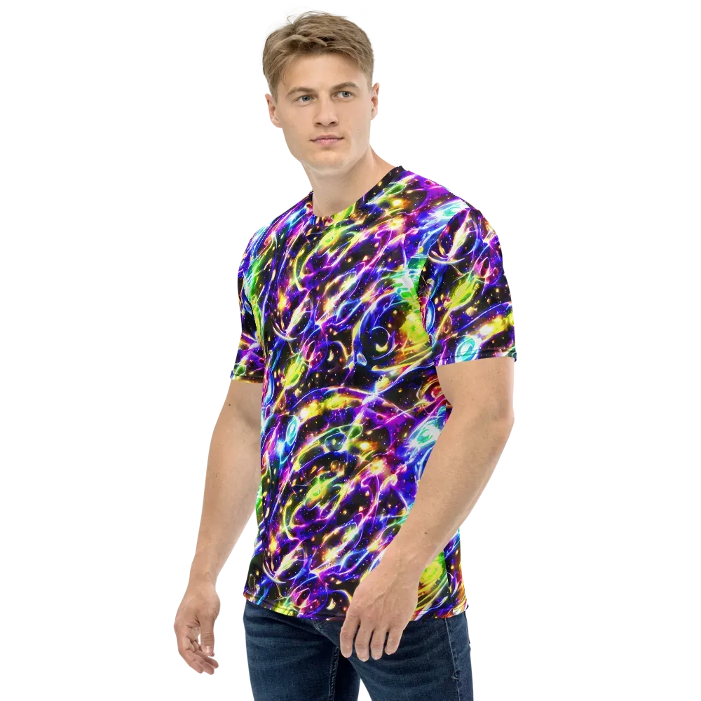 Prismatic Storm on Men's Crew Neck T-Shirt — Left