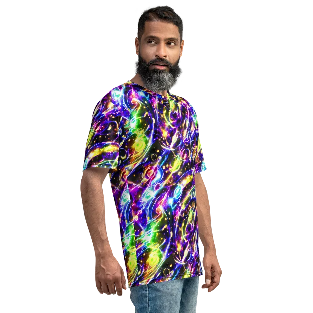 Prismatic Storm on Men's Crew Neck T-Shirt — Right
