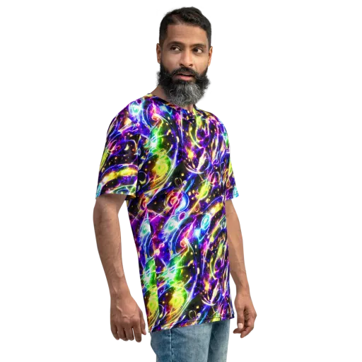 Prismatic Storm on a Men's Crew Neck T-Shirt