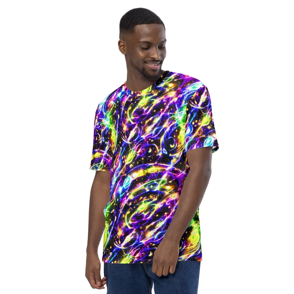 Prismatic Storm on Men's Crew Neck T-Shirt — Left
