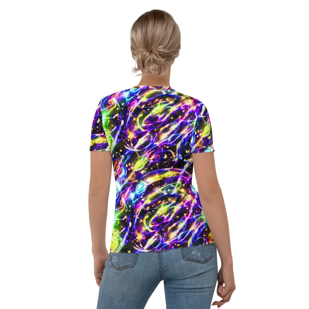 Prismatic Storm on Women's Crew Neck T-Shirt — Back