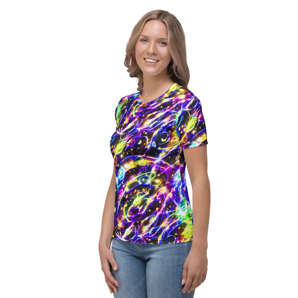Prismatic Storm on Women's Crew Neck T-Shirt — Left