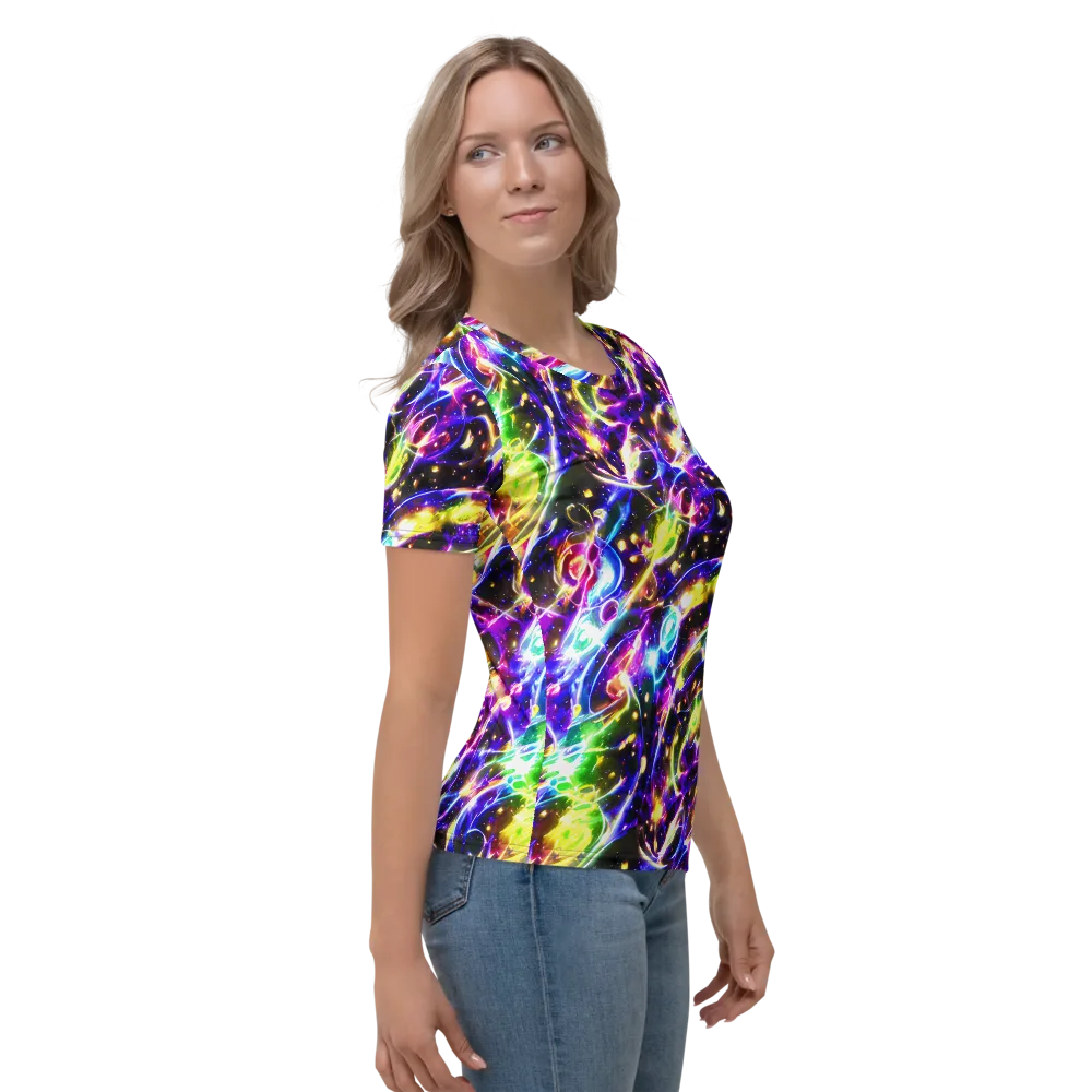 Prismatic Storm on Women's Crew Neck T-Shirt — Right