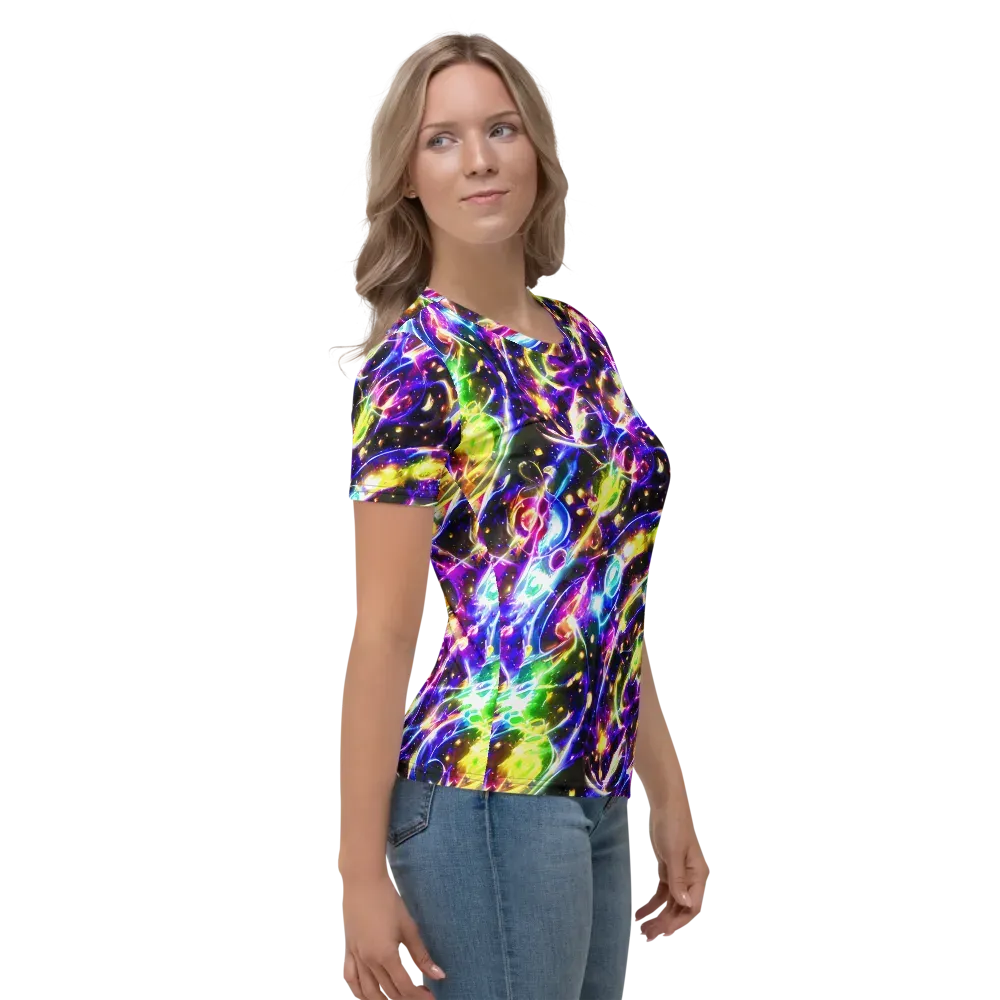 Prismatic Storm on Women's Crew Neck T-Shirt — Right