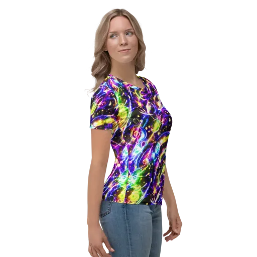 Prismatic Storm on a Women's Crew Neck T-Shirt