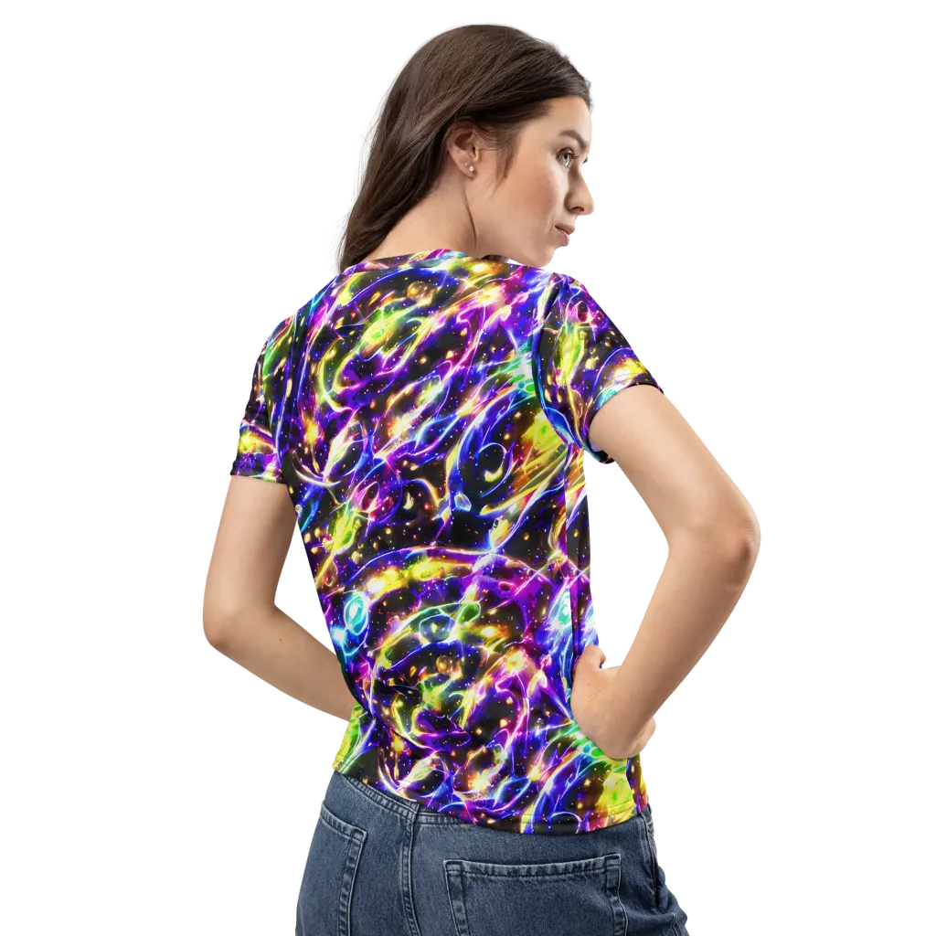 Prismatic Storm on Women's Crew Neck T-Shirt — Back