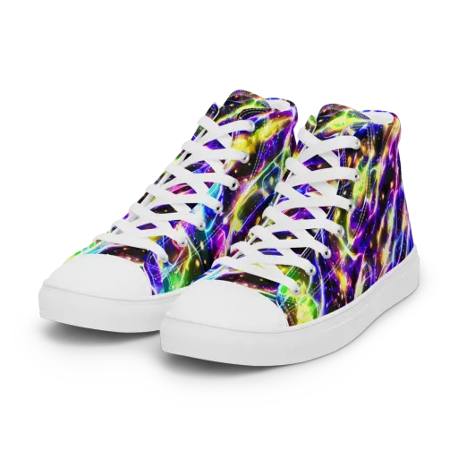 Prismatic Storm on a Women's High Top Canvas Shoes