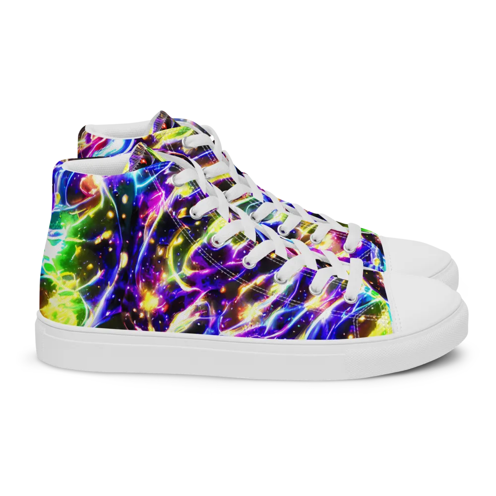 Prismatic Storm on Women's High Top Canvas Shoes — Right