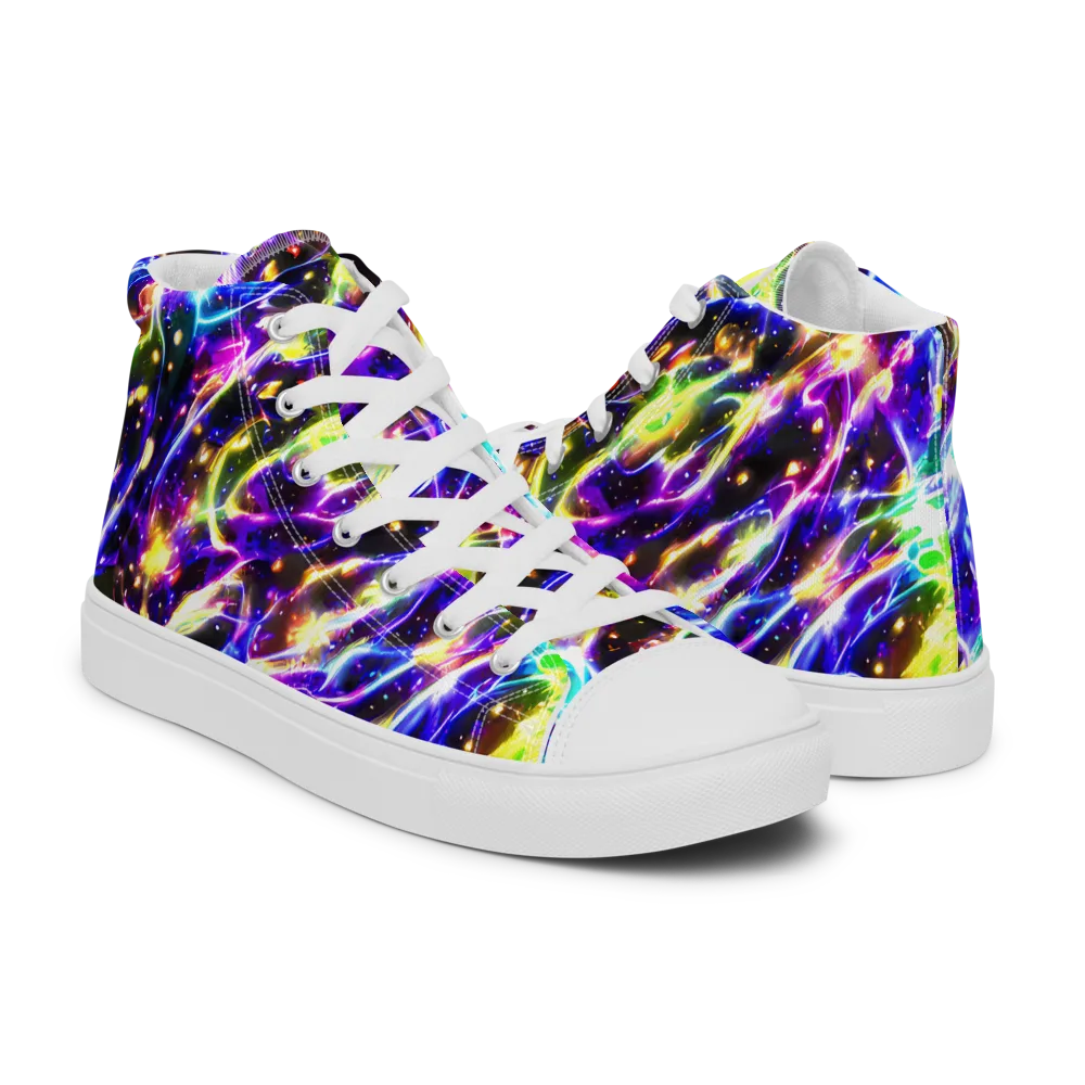 Prismatic Storm on Women's High Top Canvas Shoes — Right