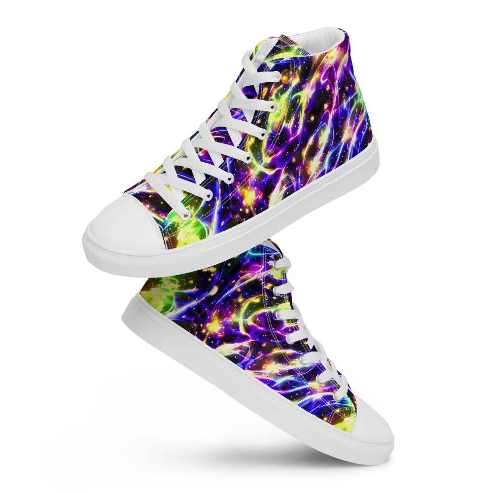 Prismatic Storm on Women's High Top Canvas Shoes — Front