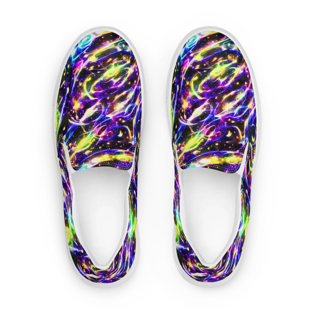 Prismatic Storm on Men's Slip-On Canvas Shoes — Front