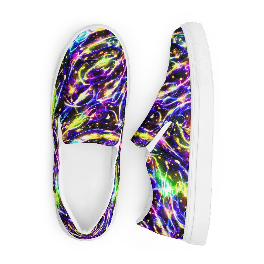 Prismatic Storm on Men's Slip-On Canvas Shoes — Front