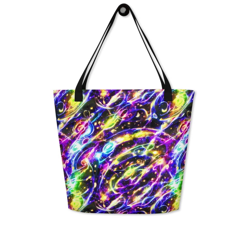 Prismatic Storm on Large Tote Bag W/ Pocket — Front