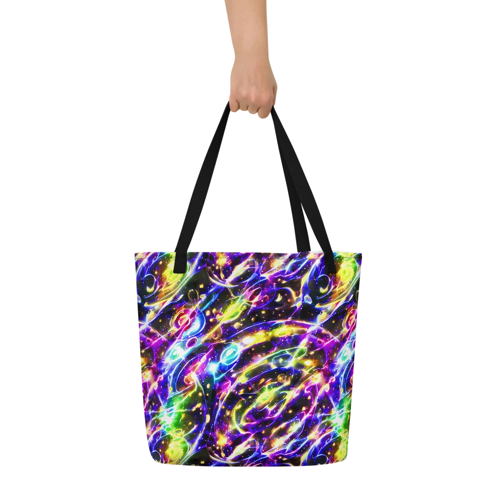 Prismatic Storm on Large Tote Bag W/ Pocket — Front