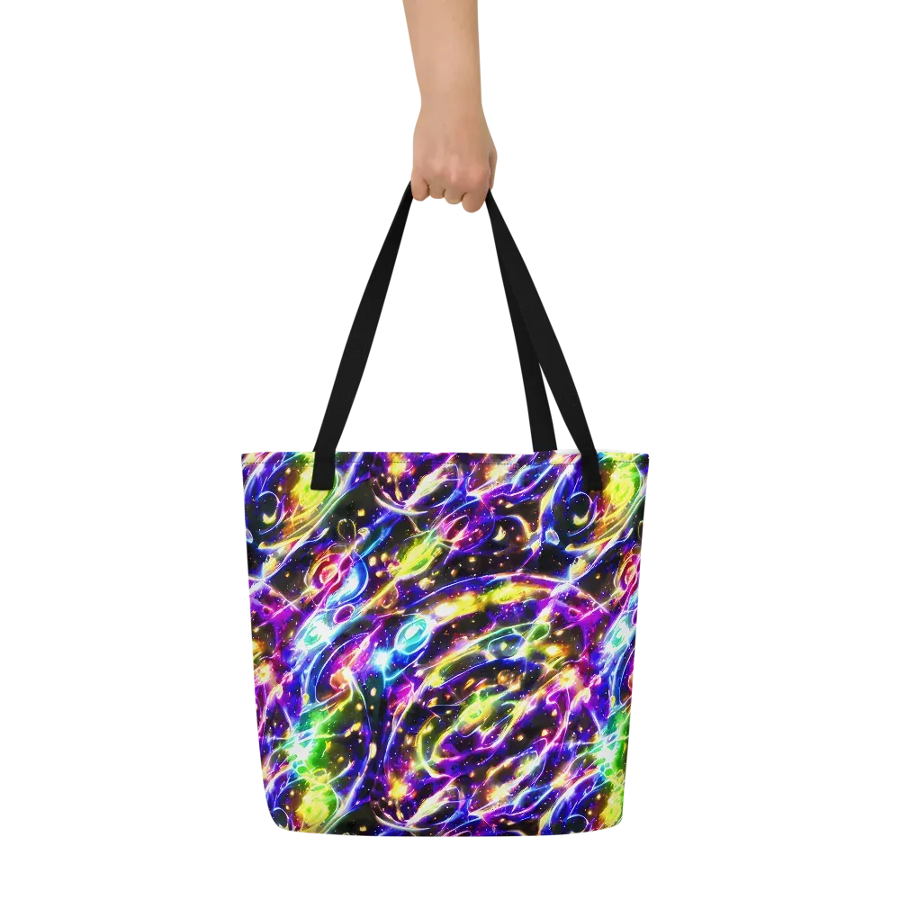 Prismatic Storm on Large Tote Bag W/ Pocket — Front