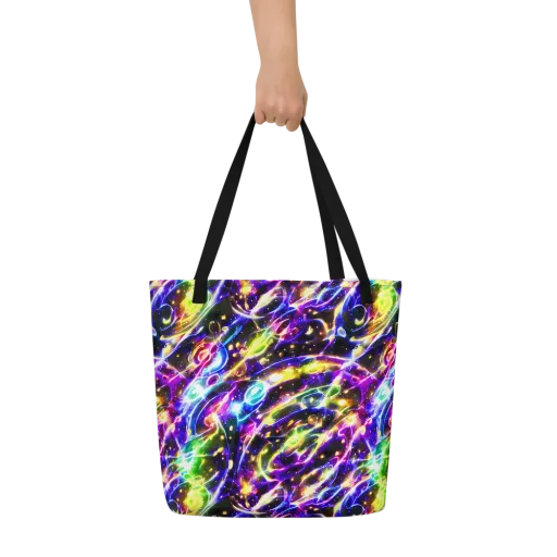 Prismatic Storm on a Large Tote Bag W/ Pocket