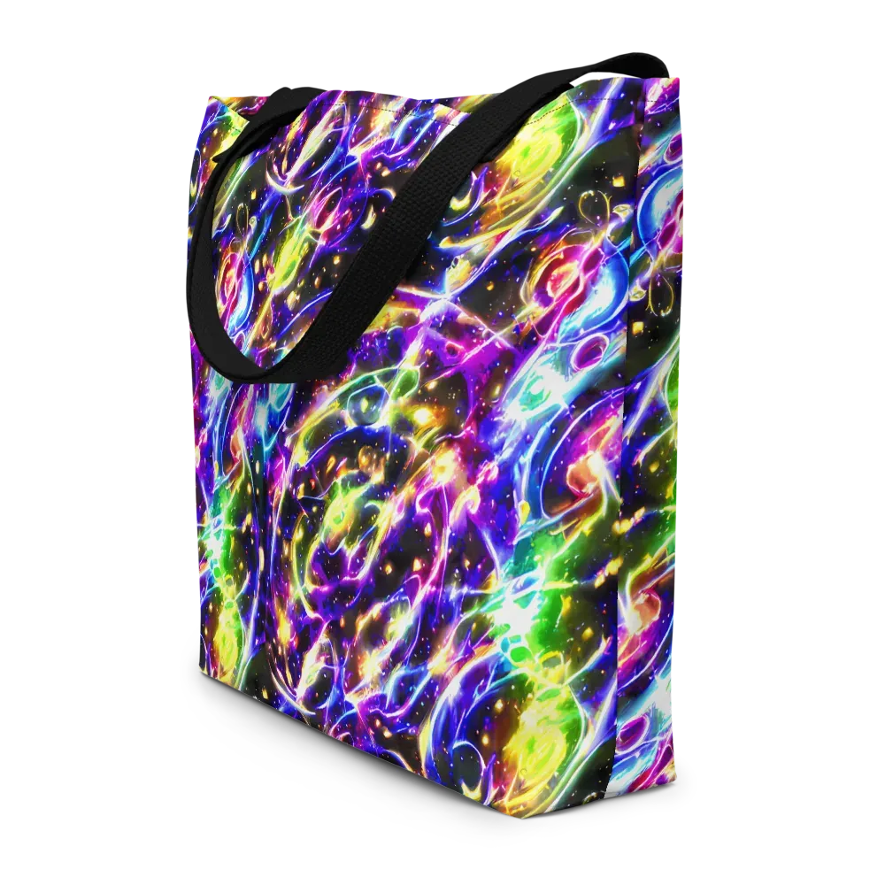 Prismatic Storm on Large Tote Bag W/ Pocket — Front