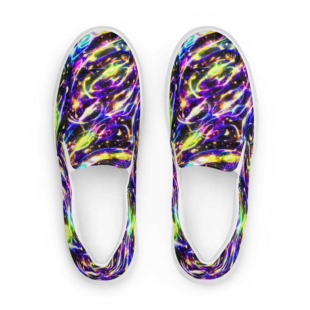 Prismatic Storm on Women's Slip-On Canvas Shoes — Front