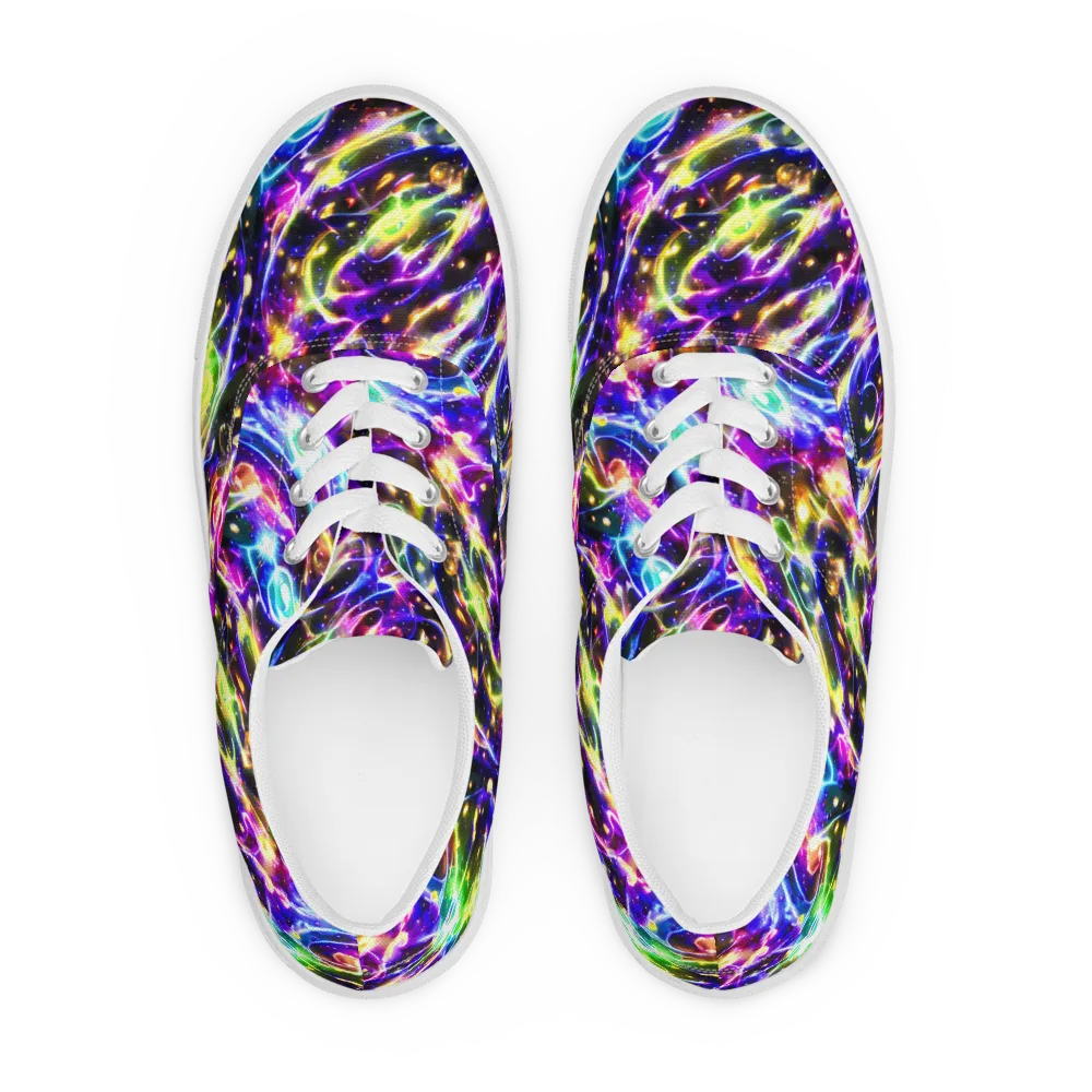 Prismatic Storm on Men's Lace-Up Canvas Shoes — Front