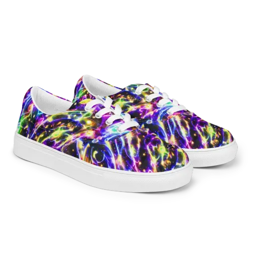Prismatic Storm on a Men's Lace-Up Canvas Shoes