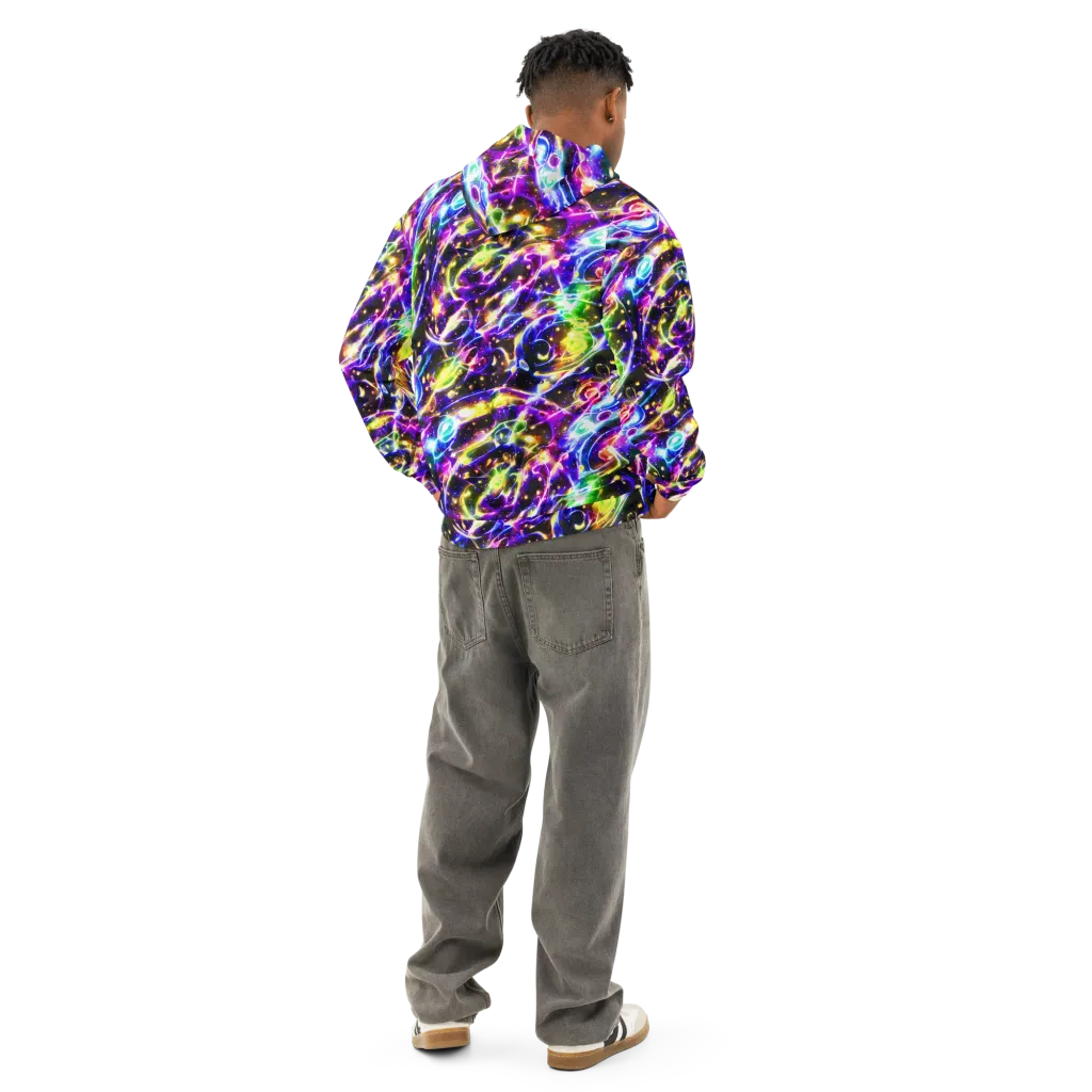 Prismatic Storm on Cotton Hoodie — Back