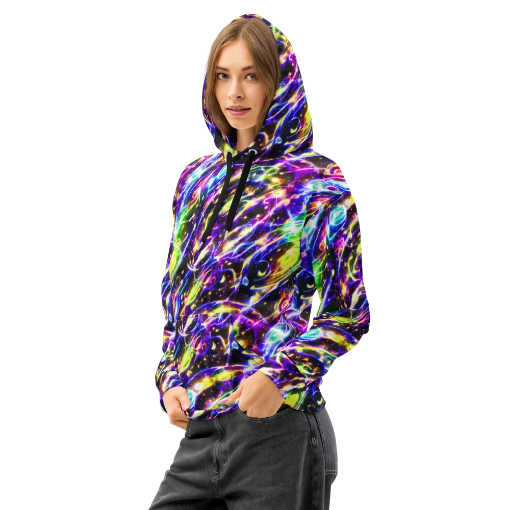 Prismatic Storm on Cotton Hoodie — Left Front