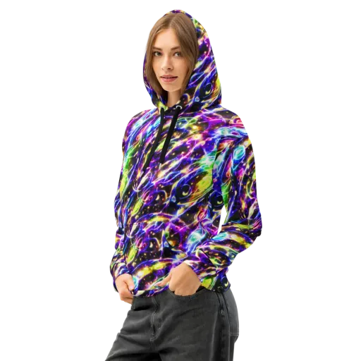Prismatic Storm on a Cotton Hoodie