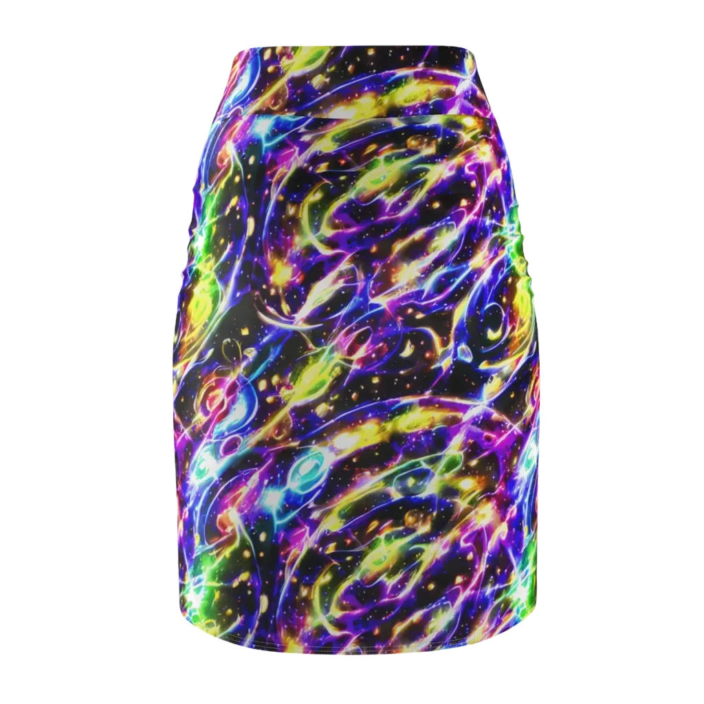 Prismatic Storm on Pencil Skirt — Back
