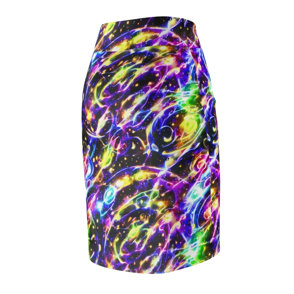 Prismatic Storm on Pencil Skirt — Back Side
