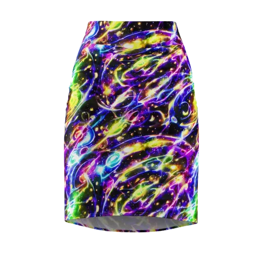 Prismatic Storm on a Pencil Skirt