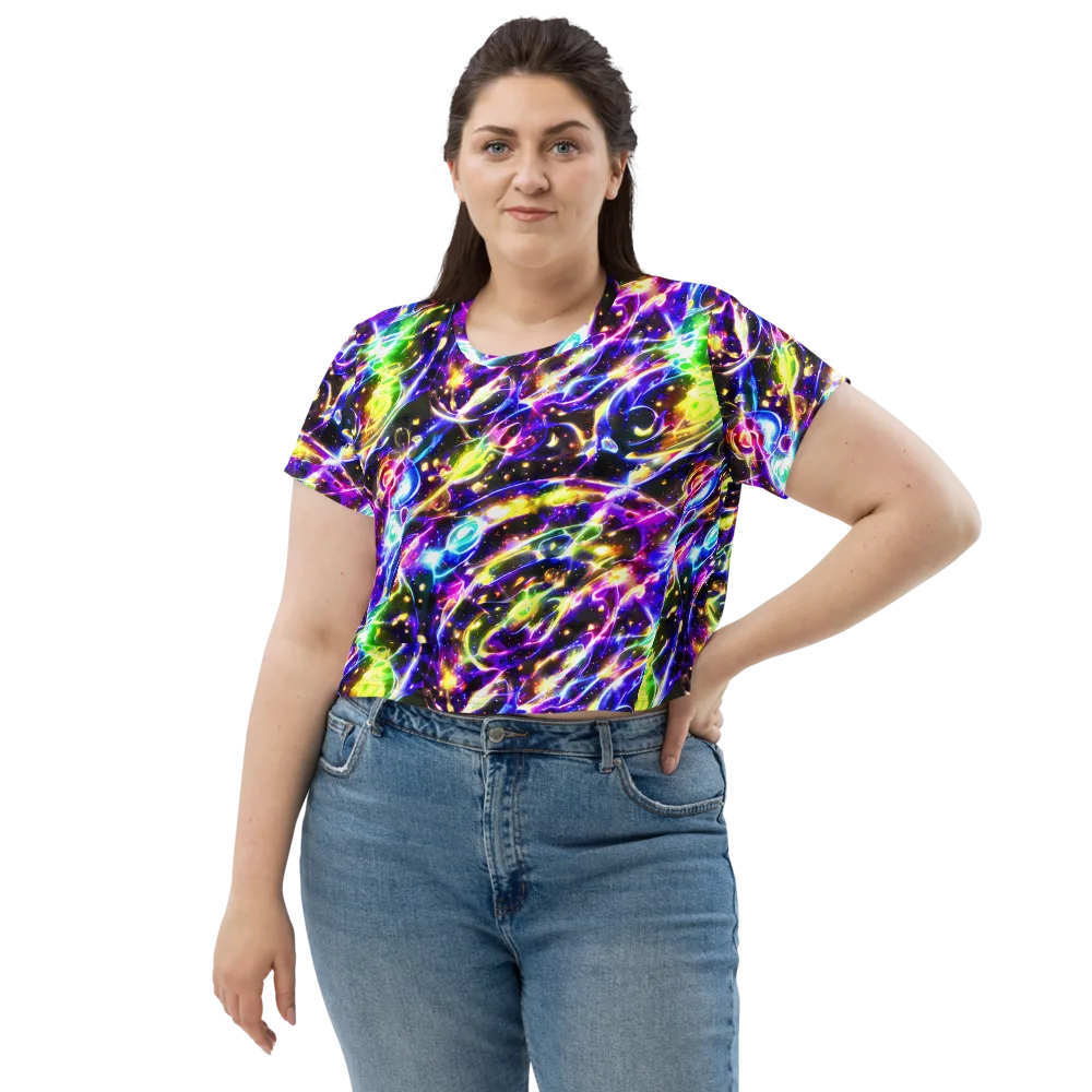Prismatic Storm on Crop Tee — Front