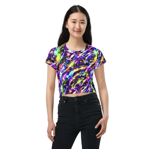 Prismatic Storm on a Crop Tee