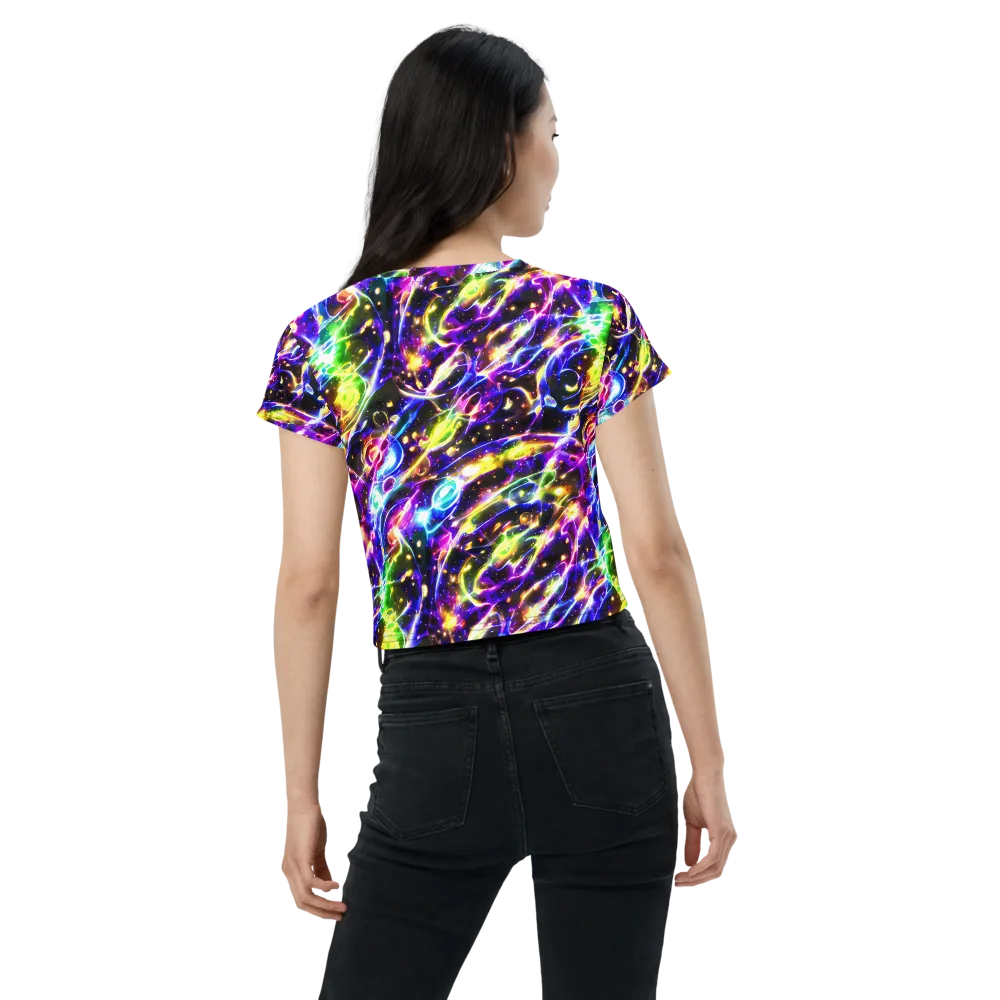 Prismatic Storm on Crop Tee — Back