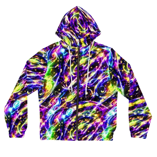 Prismatic Storm on a Women's Full-Zip Hoodie