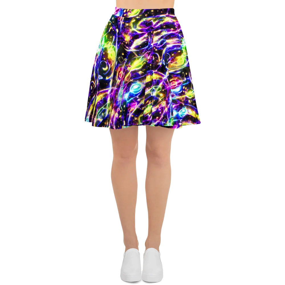 Prismatic Storm on Skater Skirt — Front