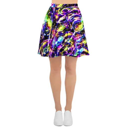 Prismatic Storm on a Skater Skirt