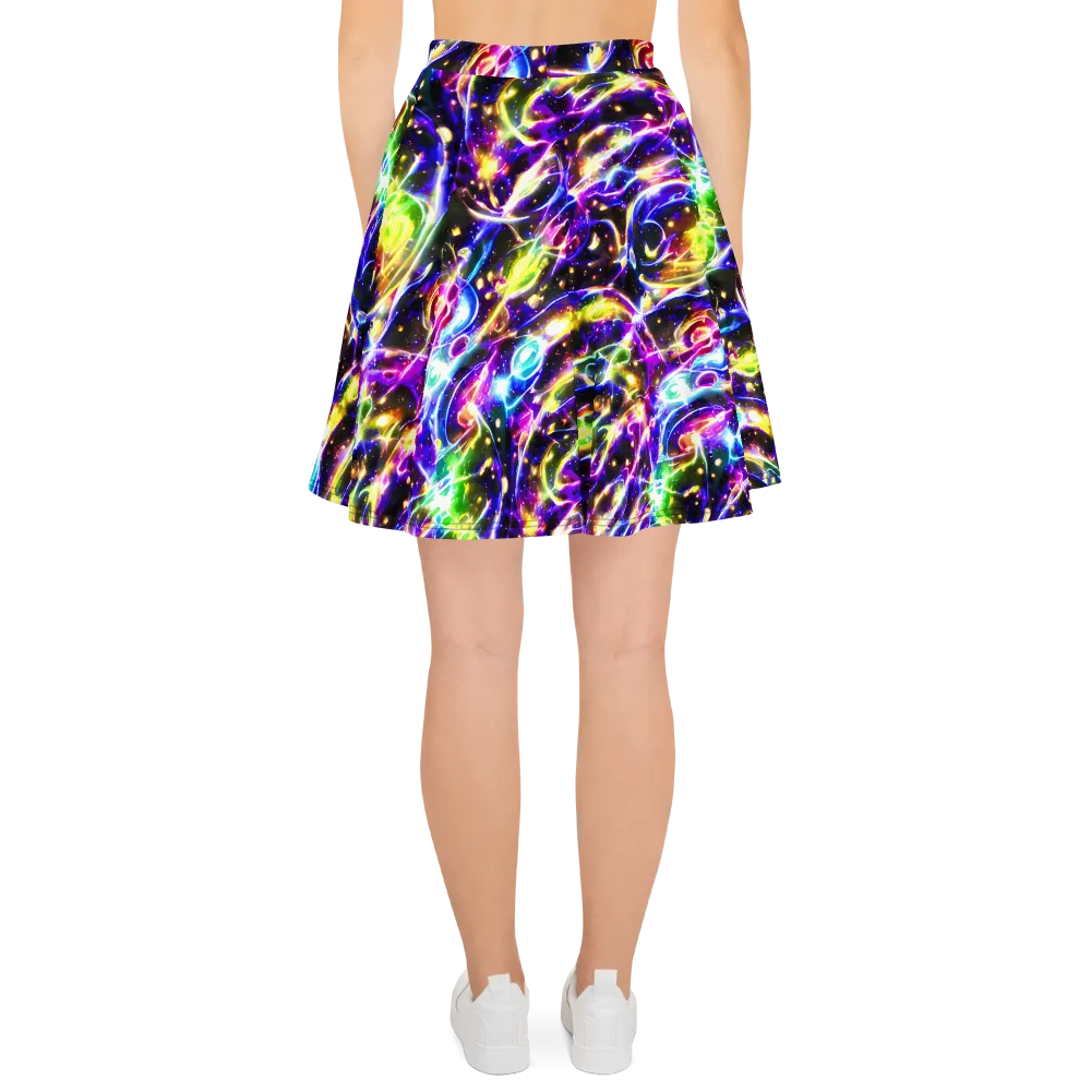 Prismatic Storm on Skater Skirt — Back