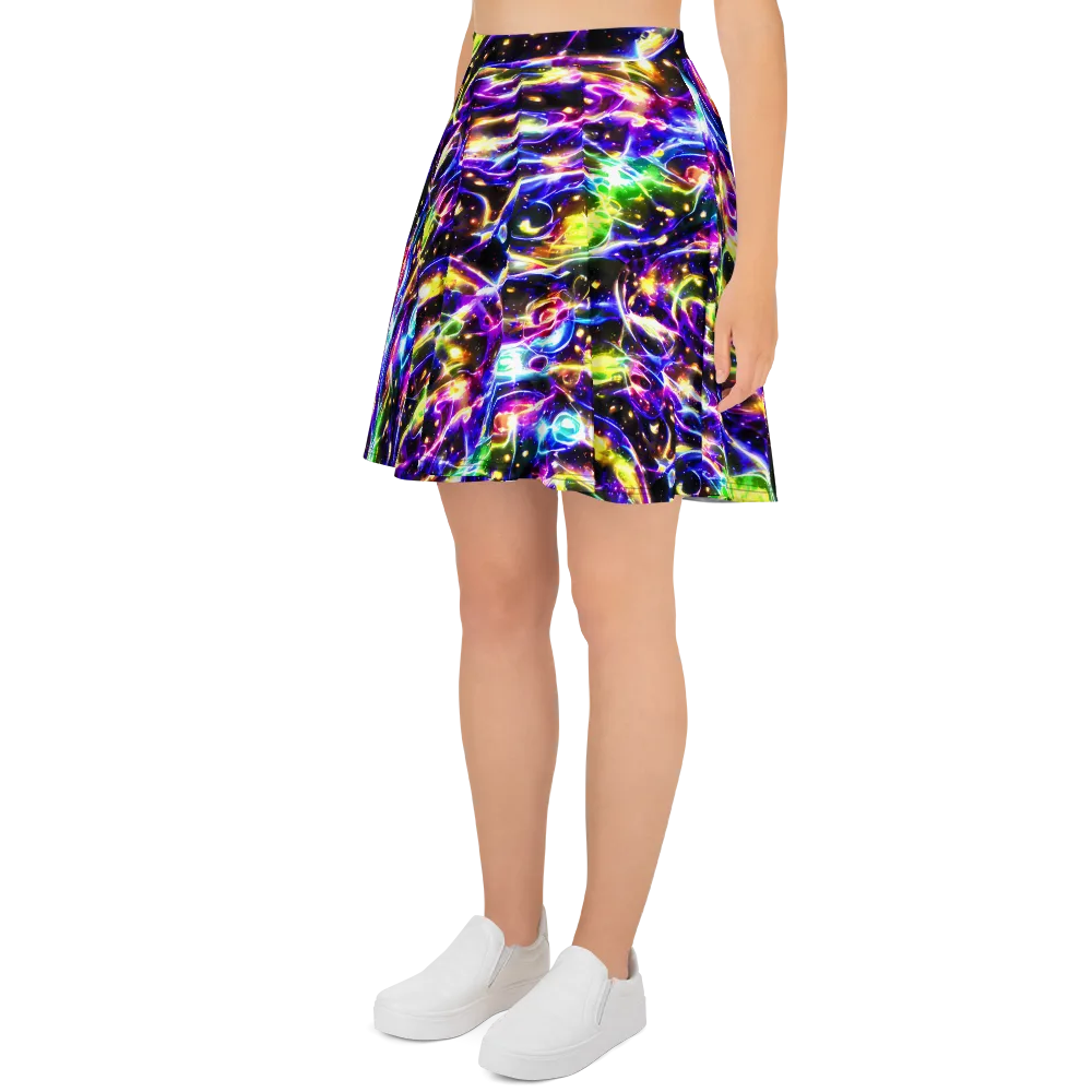 Prismatic Storm on Skater Skirt — Left