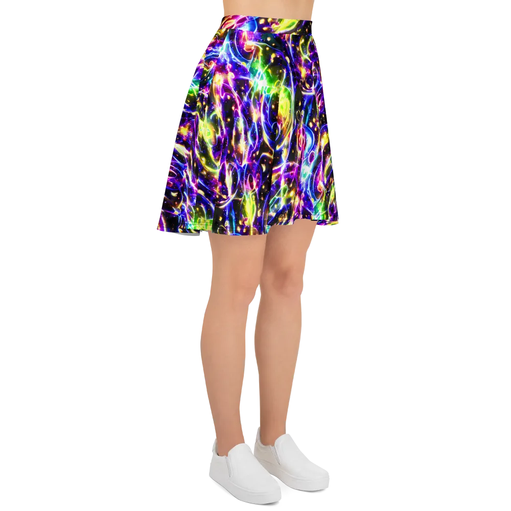 Prismatic Storm on Skater Skirt — Right