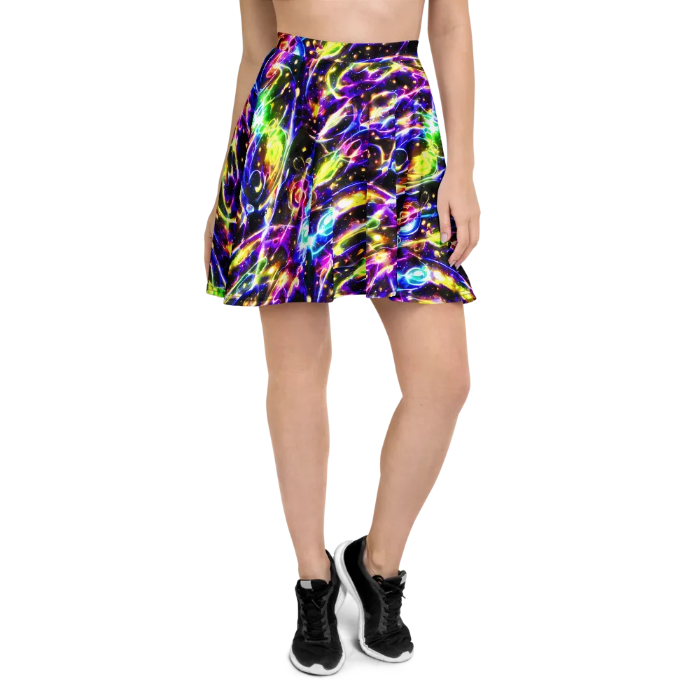 Prismatic Storm on Skater Skirt — Front