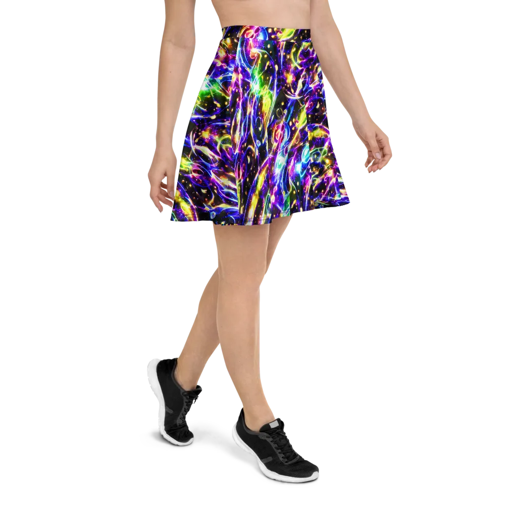 Prismatic Storm on Skater Skirt — Right