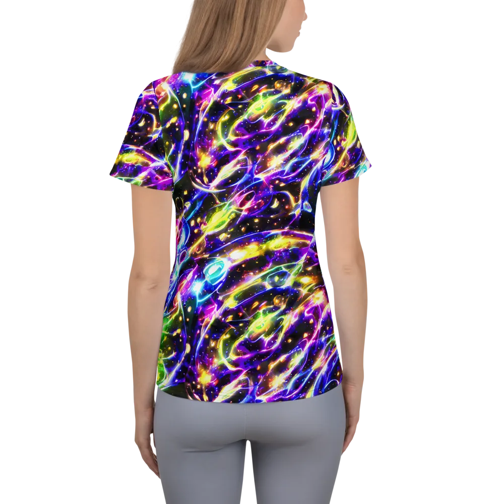 Prismatic Storm on Women's Athletic T-Shirt — Back