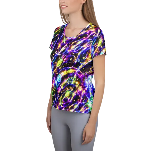 Prismatic Storm on a Women's Athletic T-Shirt