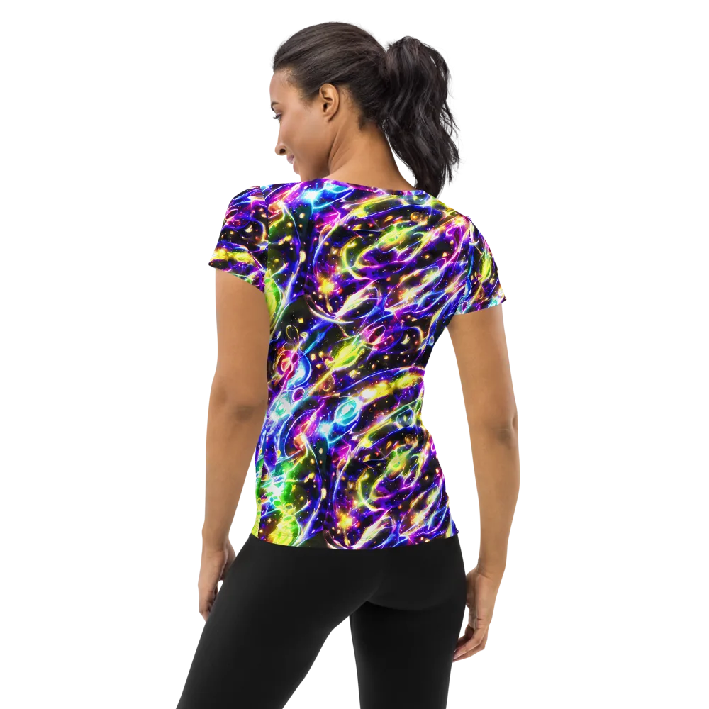 Prismatic Storm on Women's Athletic T-Shirt — Back